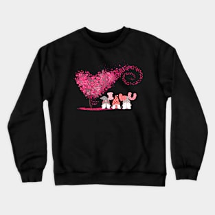 Love Tree Next To Gnomies Valentine's Day Crewneck Sweatshirt